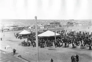 Carousels on Novobazarnaya Square, 1910-1919. Creator: N. A. Stavrovskii