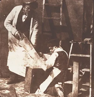 Carpentry Gallery: [Carpenter and Apprentice], ca. 1844. Creator: William Henry Fox Talbot