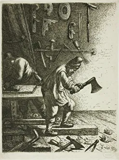 Carpentry Prints: The Carpenter, c. 1635. Creator: Jan Georg van Vliet