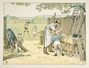 Labour Gallery: The Carpenter, from Four and Twenty Toilers, pub. 1900 (colour lithograph)