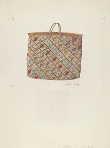 Carpet Bag Prints: Carpet Bag, c. 1938. Creator: Adele Brooks