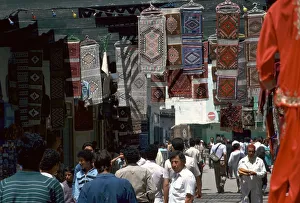 Carpet Prints: Carpets in the souk in Kairouan