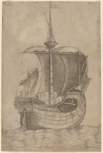 Carrack Gallery: Carrack, Heading to the Right, c. 1480 / 1500. Creator: Unknown