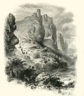 War Of The Roses Gallery: Carreg Cennen Castle, c1870