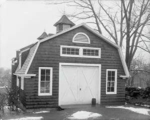 William H Prints: Carriage house at club, end view