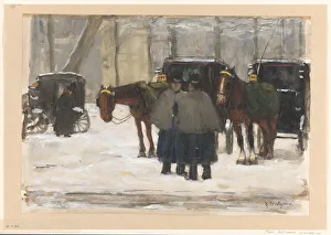 Coachman Prints: Carriages and coachmen in the snow, 1874-1925. Creator: Floris Arntzenius
