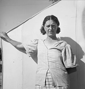 In a carrot pickers camp, Imperial Valley, California, 1939. Creator: Dorothea Lange