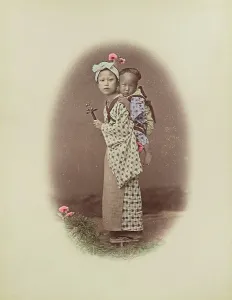 Carrying On Back Prints: Carrying Baby, 1870s-1890s. Creator: Kusakabe Kimbei