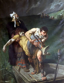 Carrying the Dead, c1842-1896. Artist: Evariste Vital Luminais