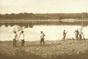 Vladimir Ivanovich Fedorov Prints: Carrying out leveling on the banks of the Zeya River