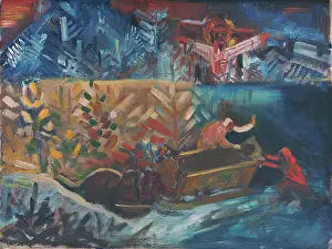 Religious Motif Prints: Carrying the Sick, 1940. Creator: Arnold Peter Weisz-Kubincan