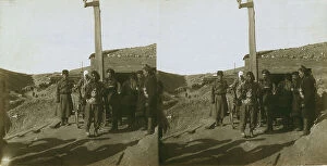 Casualty Collection: Carrying wounded Russian in a jinriksha from the front down to the hospital in Port Arthur, c1905