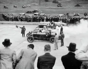 Start Prints: Cars lined up for the start of a race, Brooklands, Surrey, c 1925-c1930