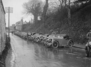 Launceston Gallery: Cars parked at the MCC Lands End Trial, Launceston, Cornwall, 1930. Artist: Bill Brunell
