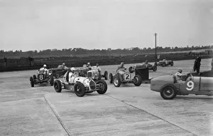 Barc Prints: Cars racing at the BARC Meeting on the Campbell Circuit, Brooklands, 15 October 1938