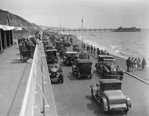 Coastal Resort Gallery: Cars on Undercliff Drive, Bournemouth, Bournemouth Rally, 1928. Artist: Bill Brunell