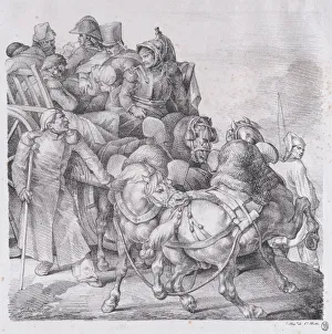 Biting Prints: Cart Loaded with Wounded Soldiers, 1818. Creator: Theodore Gericault