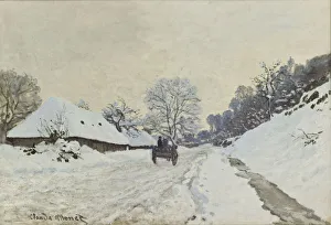 The Cart. Snow-covered road at Honfleur