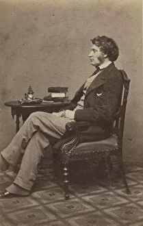 Charles Sumner Gallery: Carte-de-visite portrait of Charles Sumner, 1860s. Creators: Mathew Brady, Charles Sumner