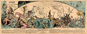 Robida Prints: Carte des voyages tres extraordinaires de Saturnin Farandoul