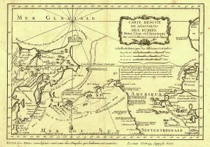 Cartographic Prints: Carte re´duite des de´couvertes des Russes