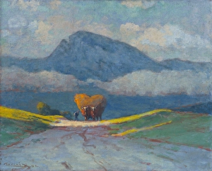 Peak Prints: Carting Hay, 1905-1915. Creator: Ludovit Cordak
