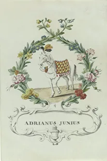 Cartouche Prints: Cartoon of Adrianus Junius, 1710-1720. Creator: Anon