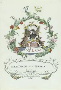 Cartouche Prints: Cartoon of Hendrik van Essen, 1710-1720. Creator: Anon
