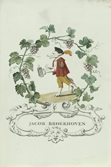Cartouche Prints: Cartoon of Jacob Broekhoven, 1710-1720. Creator: Anon
