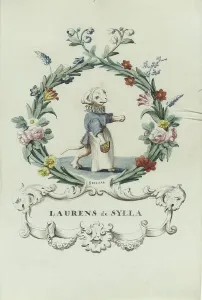 Cartouche Prints: Cartoon of Laurens Sylla, 1710-1720. Creator: Anon