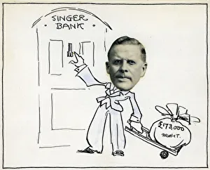Images Dated 2nd August 2010: Cartoon of Managing Director William E Bullock, Singer & Company Ltd?