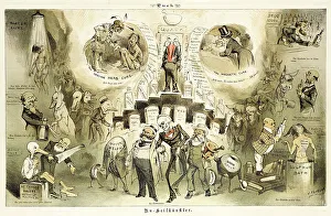 Cure Prints: Cartoon from Puck, between 1880 and 1889. Creators: Joseph Keppler, Bernhard Gillam