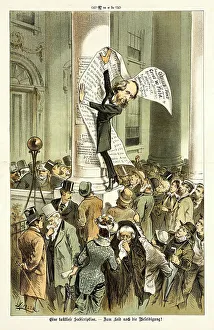 Field Cyrus West Prints: Cartoon from Puck, between 1880 and 1889. Creators: Joseph Keppler, Bernhard Gillam
