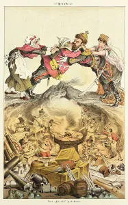 Smithy Prints: Cartoon from Puck, between 1880 and 1889. Creators: Joseph Keppler, Bernhard Gillam