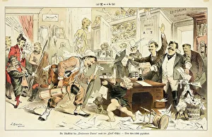 Keppler Joseph Prints: Cartoon from Puck, between 1880 and 1889. Creators: Joseph Keppler, Bernhard Gillam
