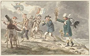 Crutch Prints: Cartoon on the retreat of Napoleon from Russia, 1812-1814. Creator: Jacob Smies