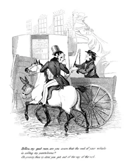 Cartoon on a riding theme, 19th century