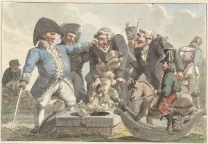 Rocking Horse Prints: Cartoon on the Tiercering of 1810, 1810-1812. Creator: Jacob Smies