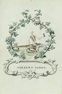 Cartouche Prints: Cartoon of Volkert Sloot, 1710-1720. Creator: Anon