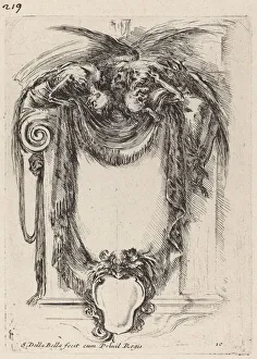 Cartouche Suspended from Corpses, 1647. Creator: Stefano della Bella Cartouche Suspended from Corpses, 1647. Creator: Stefano della Bella