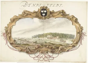 Cartouche Prints: Cartouche with a view of the Bentveld estate, 1600-1699. Creator: Anon
