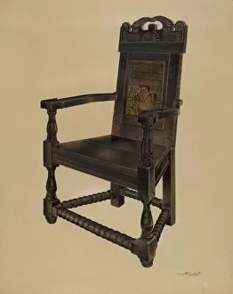 Period Collection: Carved Chair, 1935 / 1942. Creator: Joseph Sudek