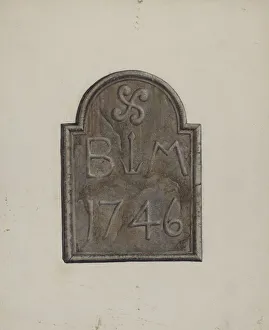 Carved Date Stone, c. 1939. Creator: Leslie Macklem