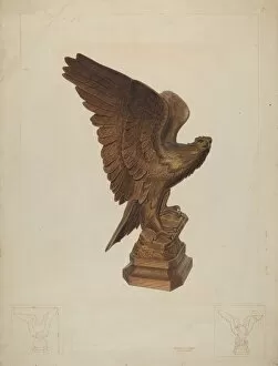 Emblem Gallery: Carved Eagle, c. 1938. Creator: Edward L Loper