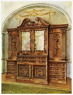 Edwin Foley Gallery: Carved enclosed mahogany bookcase, style of Chippendale, French influence