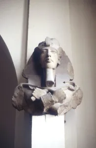 Akenaten Gallery: Carved head of king Akhenaten, Ancient Egyptian, 18th Dynasty, c1353-c1334 BC