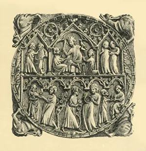 Mirror Back Prints: Carved ivory mirror back, c1310-1320, (1881). Creator: D Jones