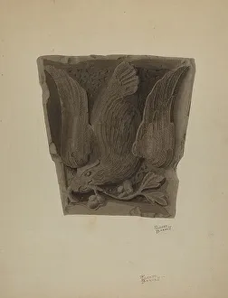 Barnett Richard Prints: Carved Keystone, c. 1939. Creator: Richard Barnett