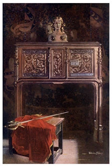 Images Dated 27th February 2009: Carved oak Lous XII dressoir, 1910.Artist: Edwin Foley