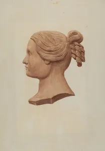 Ringlets Collection: Carved Silhouette of a Woman, 1935 / 1942. Creator: Rosamond P Gray